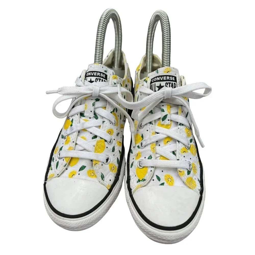 Converse All Star Chuck Taylor Classic Low Shoes Sneakers Lemon Print Youth 2
